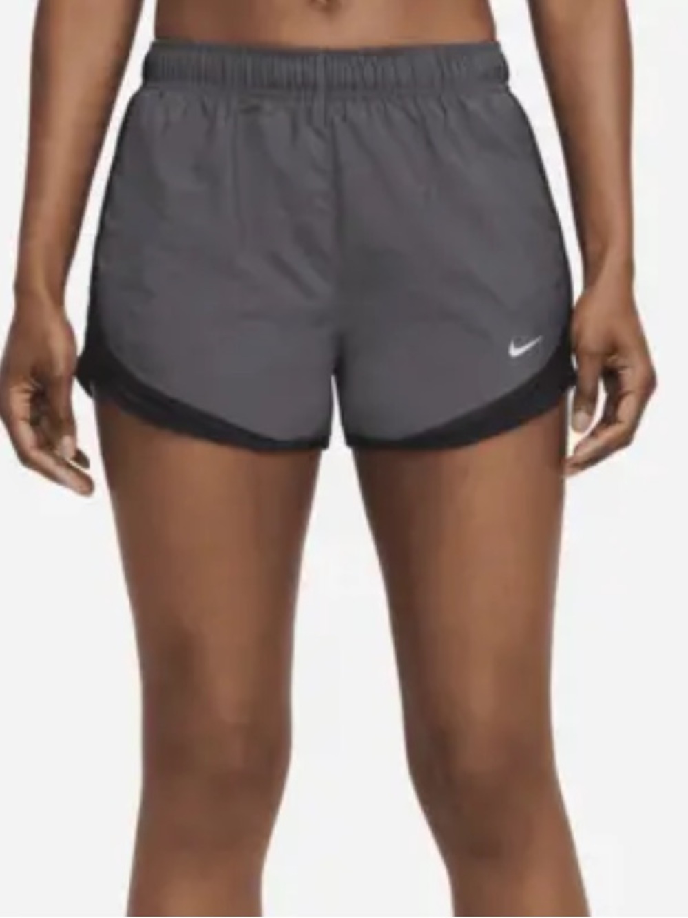 Nike Women's Dark Gray Athletic Running Shorts with Black Trim Z